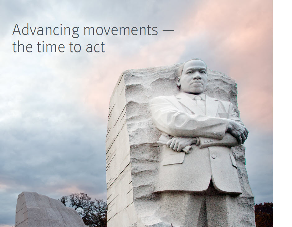 Advancing Movements - the time to act (photo of Martin Luther King Jr Memorial in Washington DC)